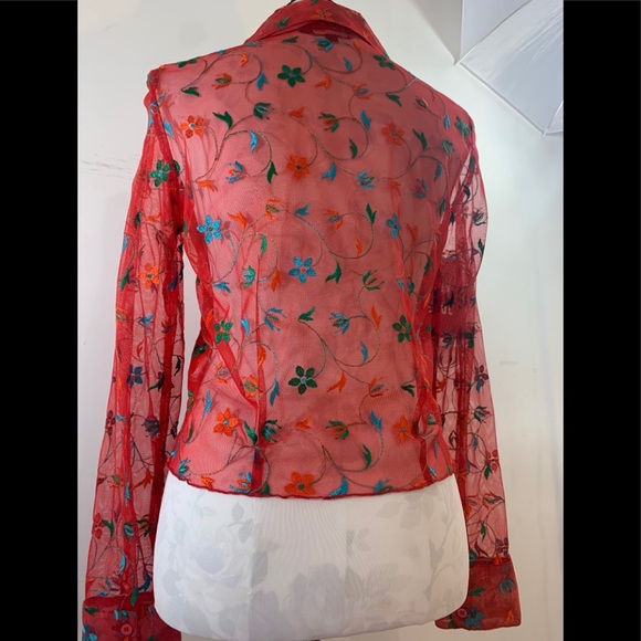 Unknown Sheer Embroidered Top - Picture 2 of 6